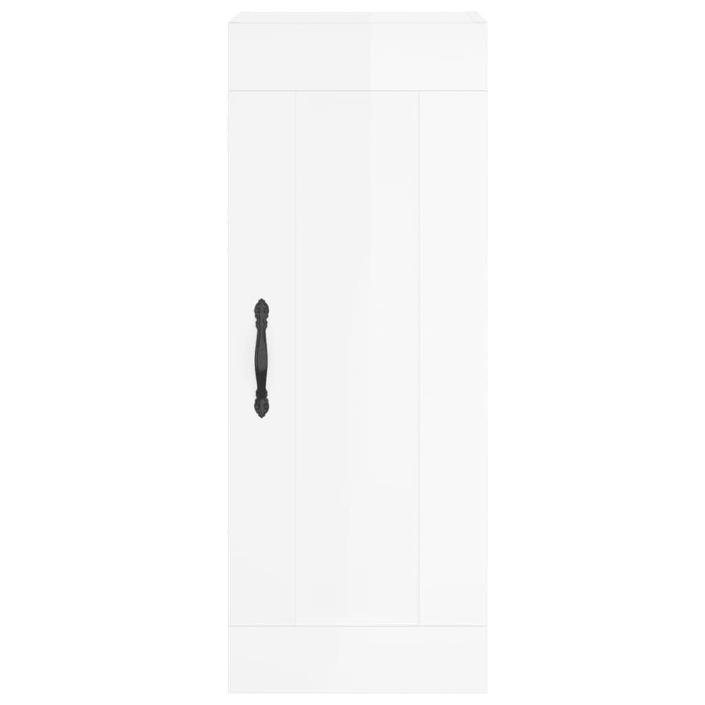 Wall cabinet white gloss 34.5x34x90 cm engineered wood