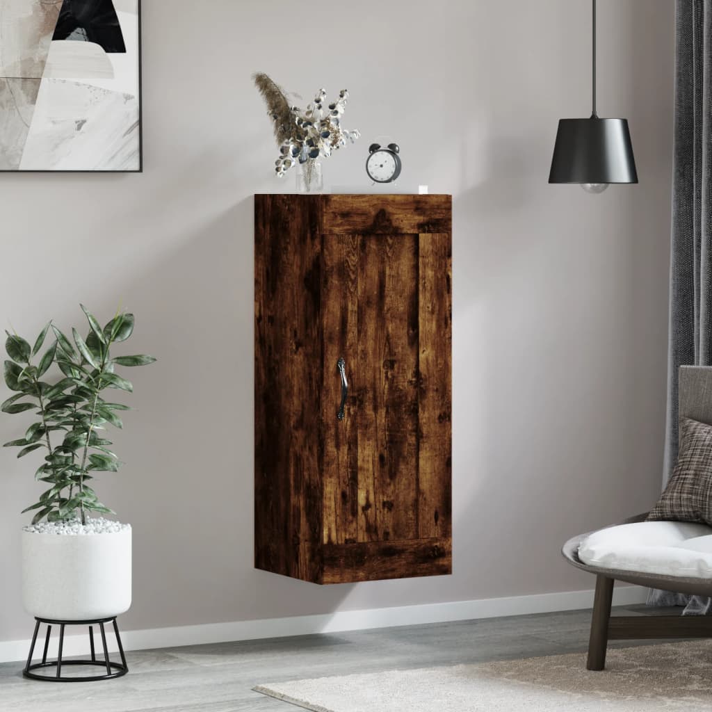 Wandschrank aus geräucherter Eiche, 34,5 x 34 x 90 cm, Holzwerkstoff