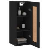 Black wall cabinet 34.5x34x90 cm engineered wood