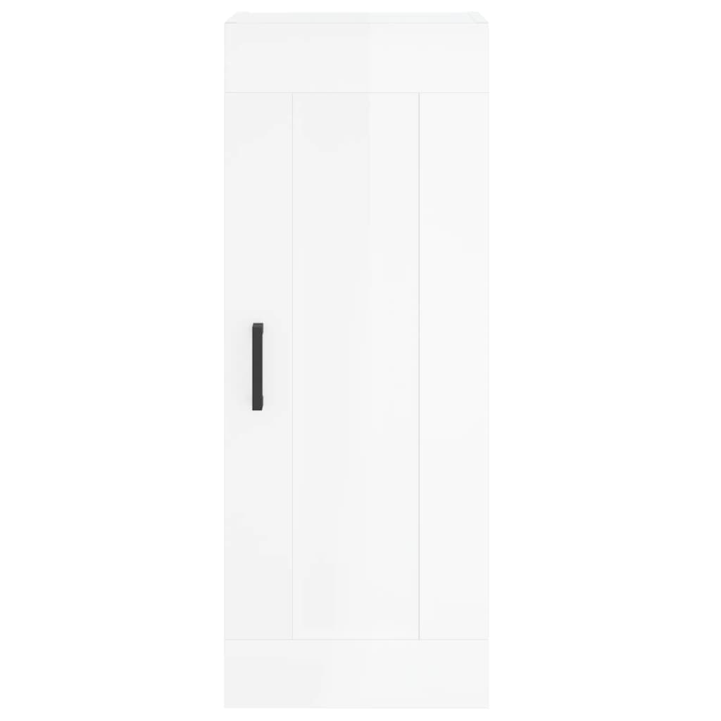 Wall cabinet white gloss 34.5x34x90 cm engineered wood