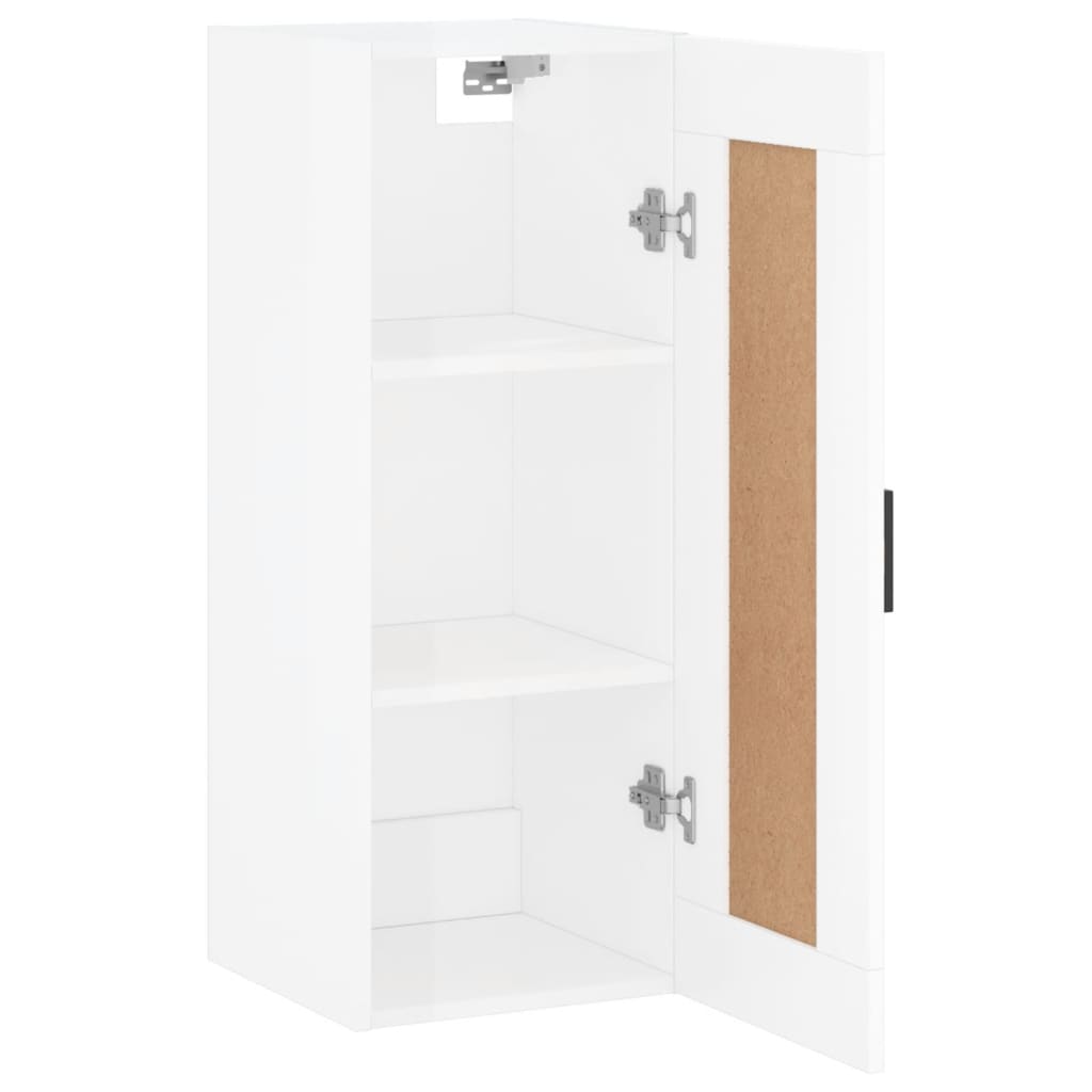 Wall cabinet white gloss 34.5x34x90 cm engineered wood