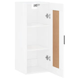 Wall cabinet white gloss 34.5x34x90 cm engineered wood