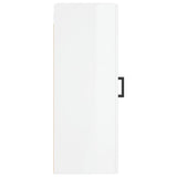 Wall cabinet white gloss 34.5x34x90 cm engineered wood