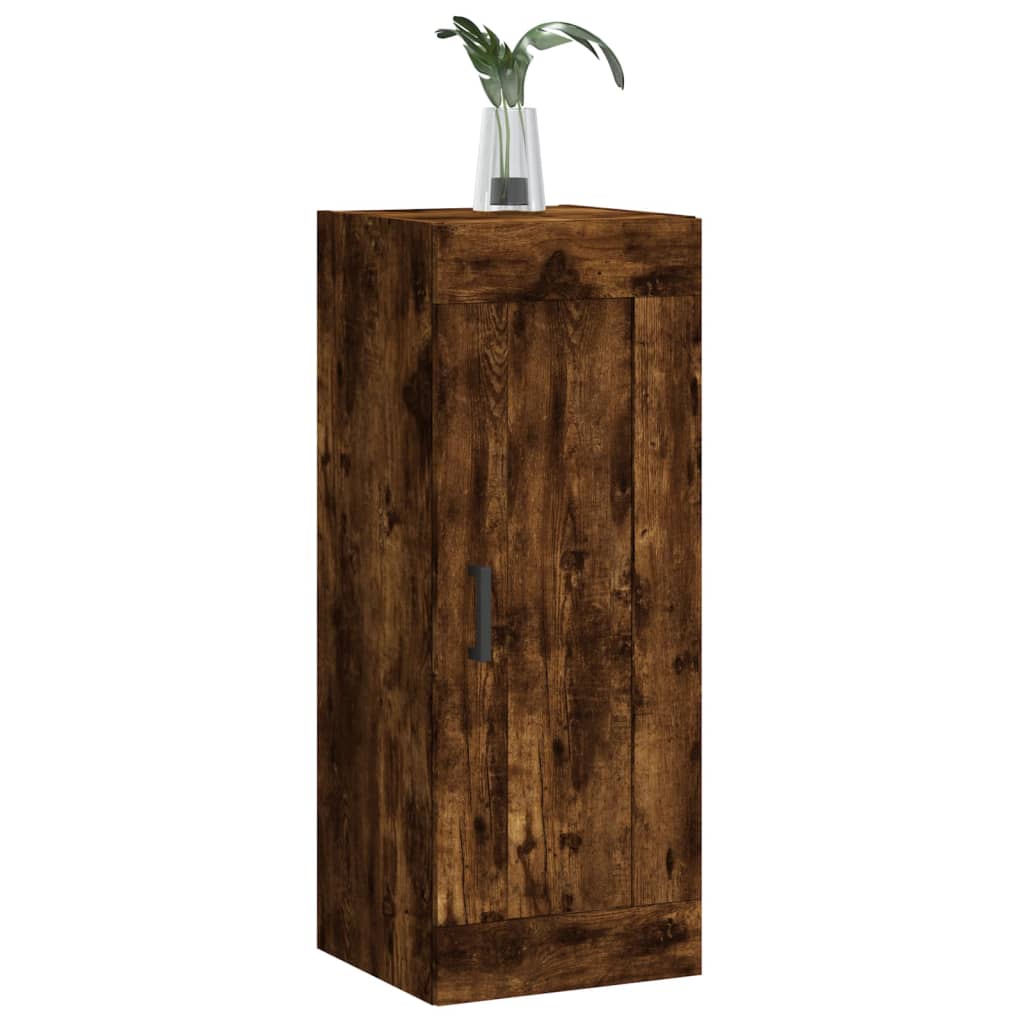 Armoire murale chêne fumé 34,5x34x90 cm bois d'ingénierie