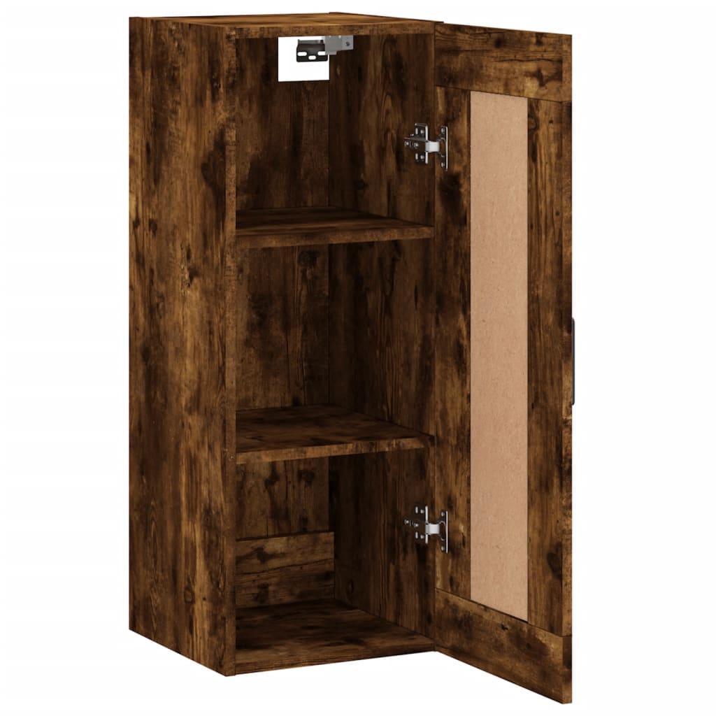 Wandschrank aus geräucherter Eiche, 34,5 x 34 x 90 cm, Holzwerkstoff