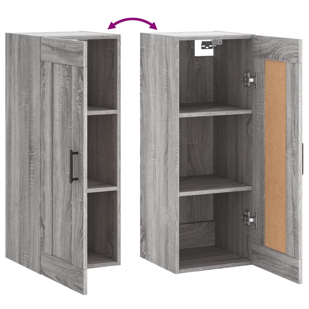 Sonoma grauer Wandschrank 34,5 x 34 x 90 cm, Holzwerkstoff