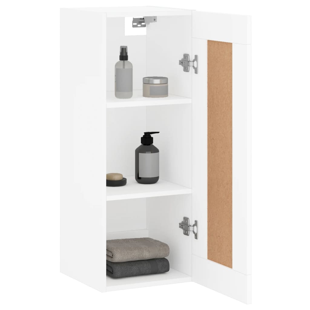 Weißer Wandschrank 34,5x34x90 cm aus Holzwerkstoff