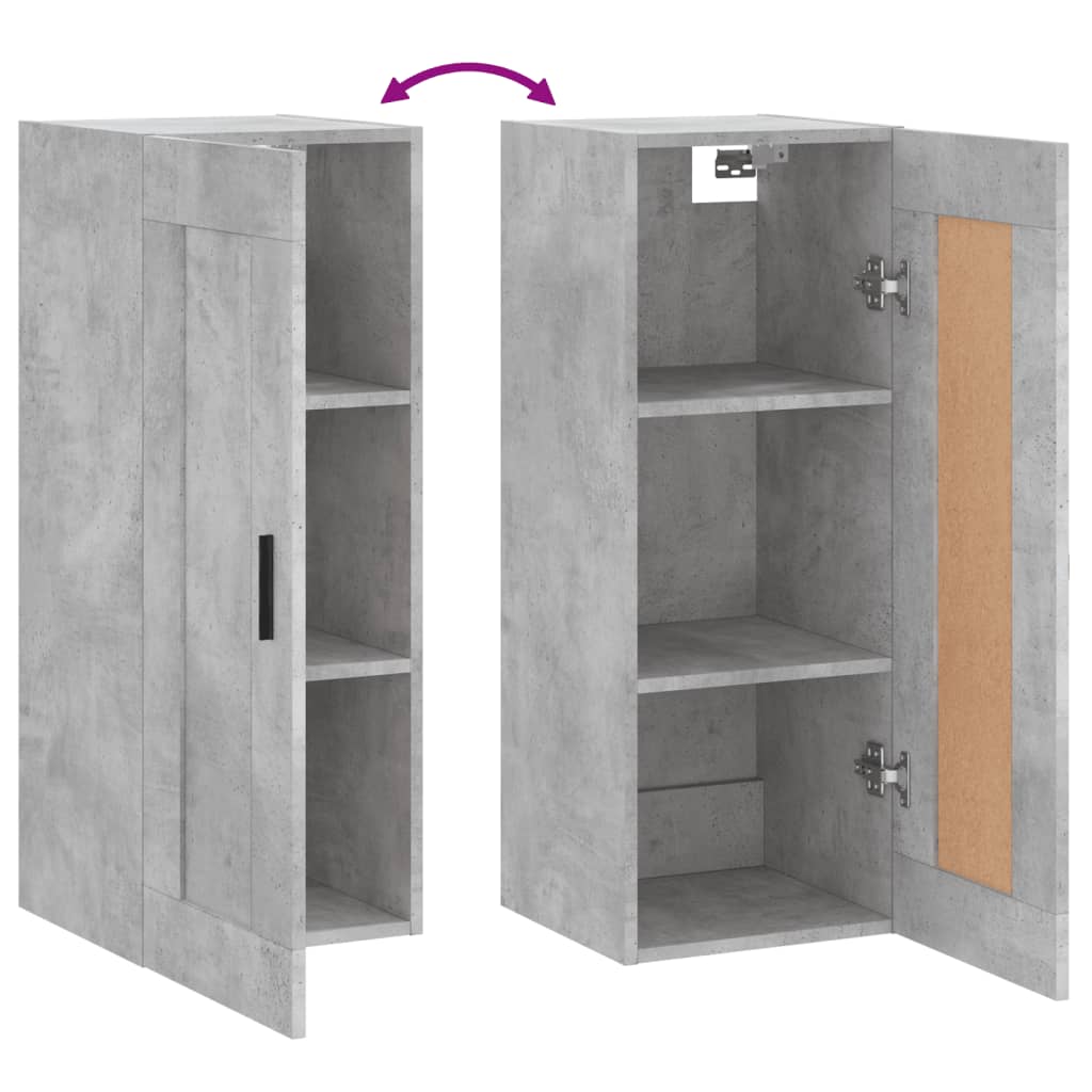 Armoire murale gris béton 34,5x34x90 cm bois d'ingénierie