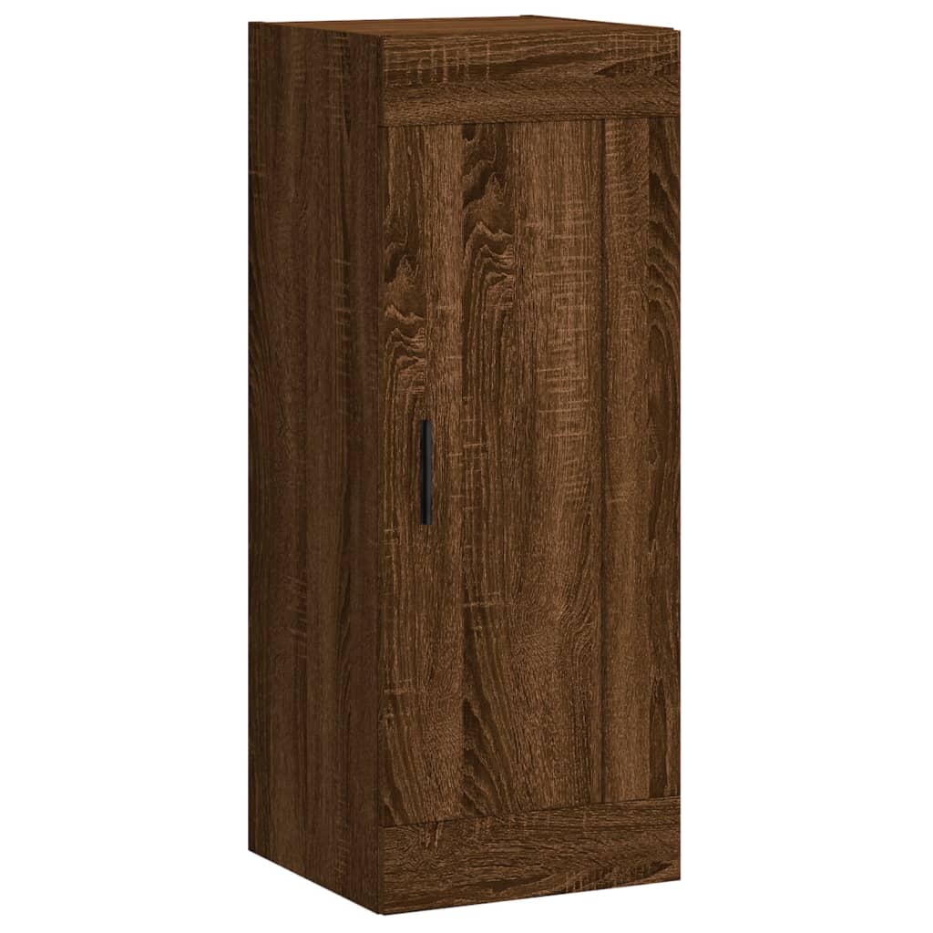 Wandschrank aus brauner Eiche, 34,5 x 34 x 90 cm, Holzwerkstoff