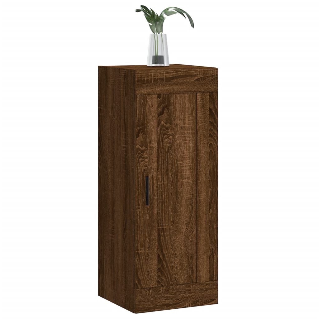 Wandschrank aus brauner Eiche, 34,5 x 34 x 90 cm, Holzwerkstoff