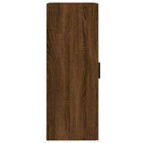 Wandschrank aus brauner Eiche, 34,5 x 34 x 90 cm, Holzwerkstoff