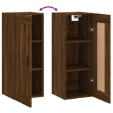 Wandschrank aus brauner Eiche, 34,5 x 34 x 90 cm, Holzwerkstoff