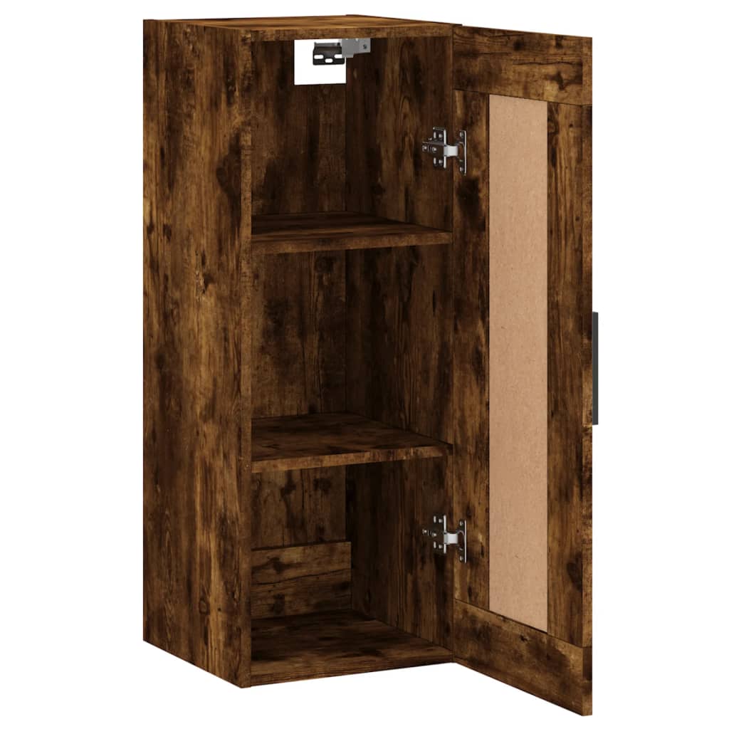 Armoire murale chêne fumé 34,5x34x90 cm bois d'ingénierie