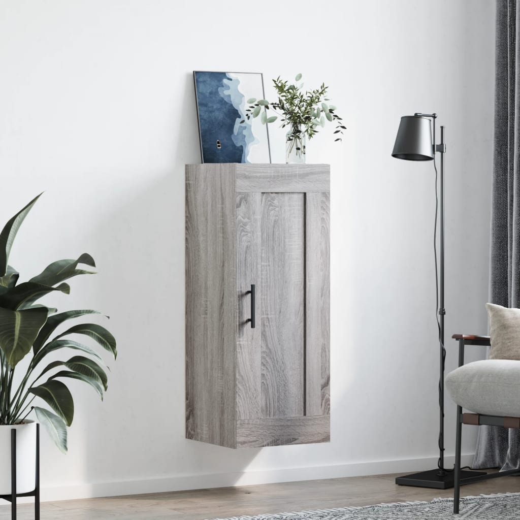 Armoire murale sonoma gris 34,5x34x90 cm bois d'ingénierie