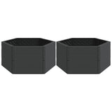 Jardinières de jardin 2 pcs anthracite PP