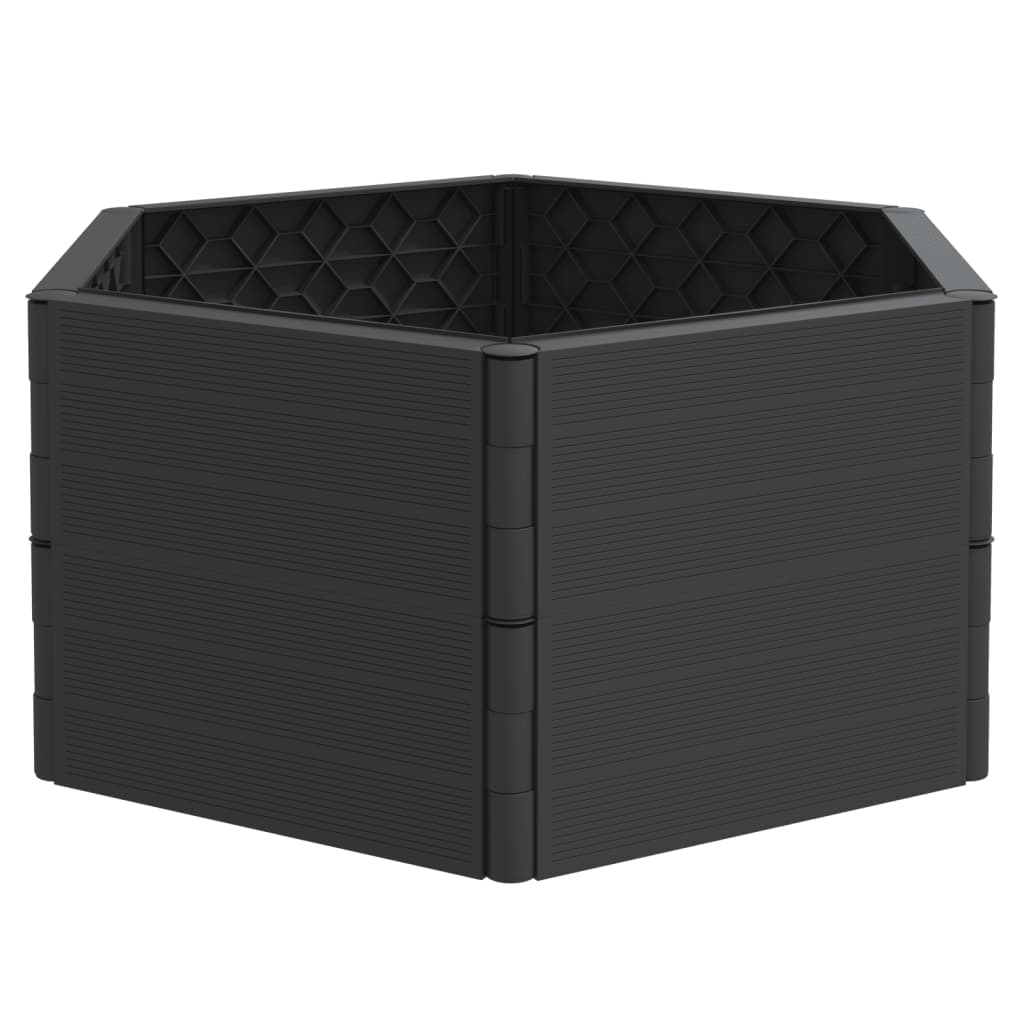 Jardinières de jardin 2 pcs anthracite PP