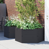 Jardinières de jardin 2 pcs anthracite PP