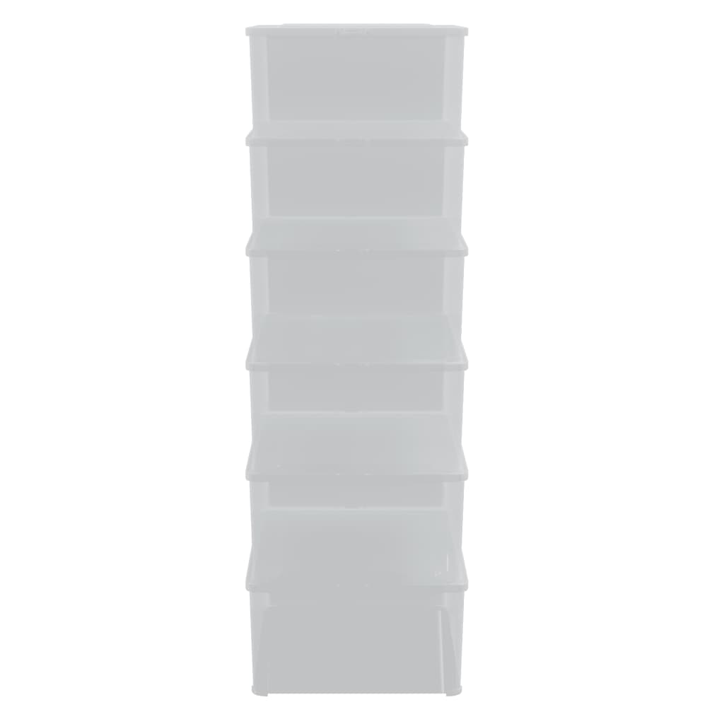 Boîtes de rangement en plastique 6 pcs 10 L empilables