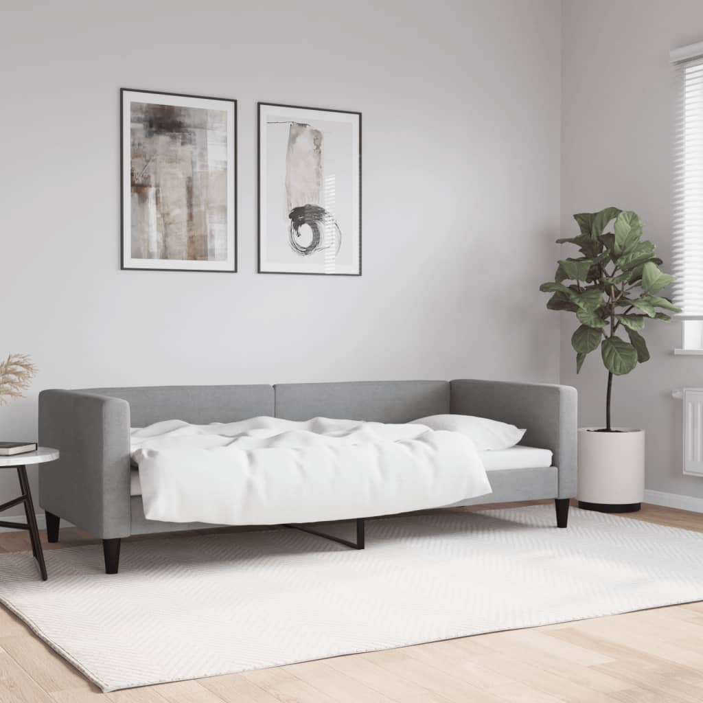 Lit de repos sans matelas gris clair 80x200 cm tissu