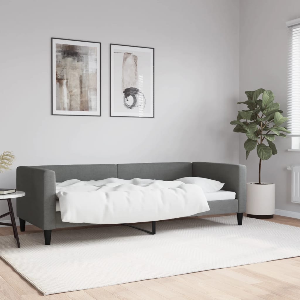 Lit de repos sans matelas gris foncé 80x200 cm tissu