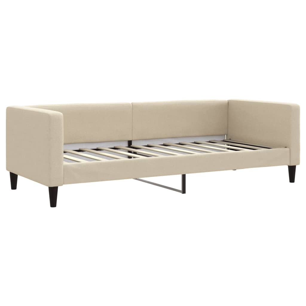 Lit de repos sans matelas crème 80x200 cm tissu