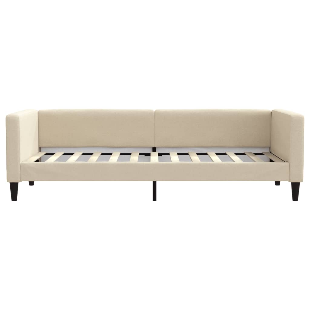 Lit de repos sans matelas crème 80x200 cm tissu