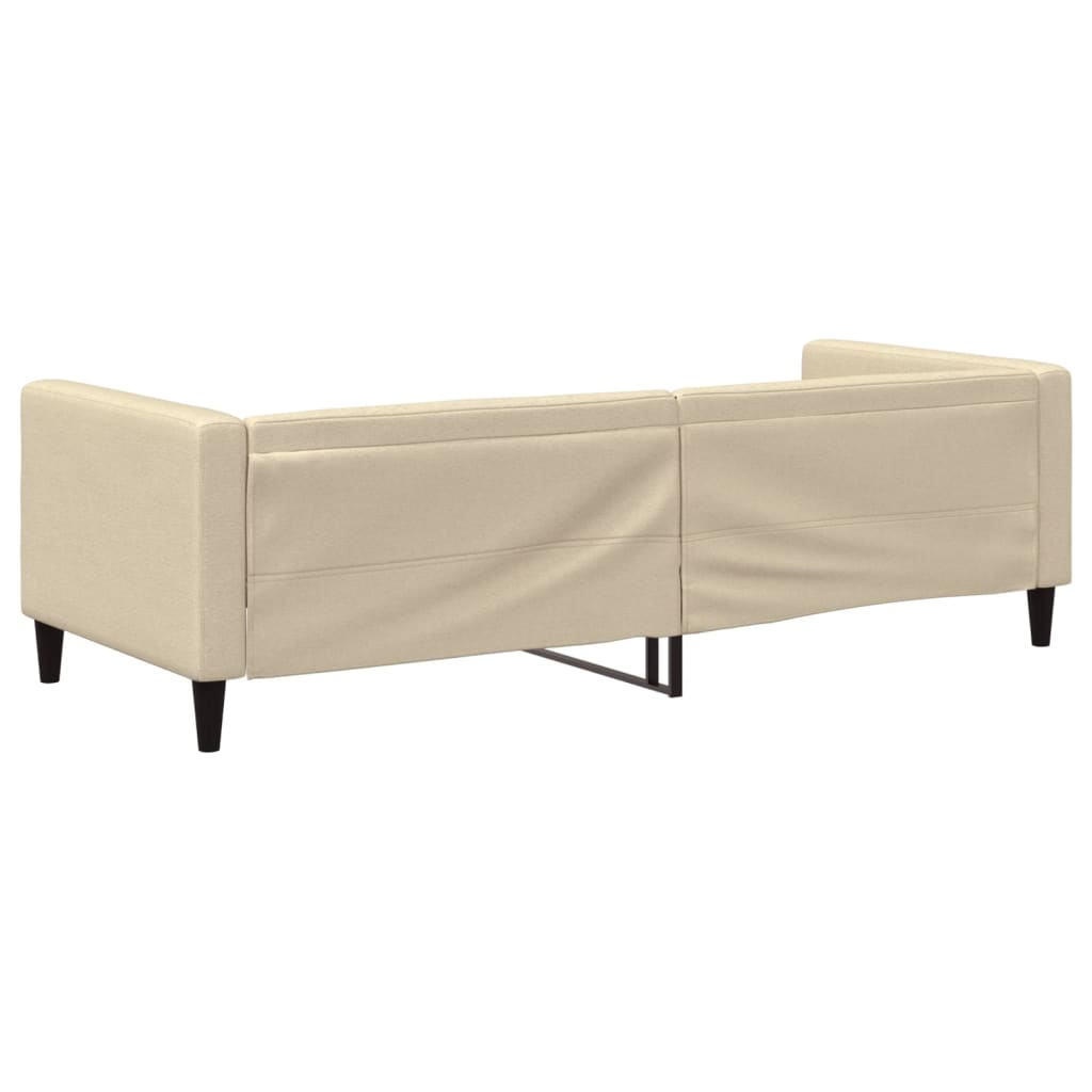 Lit de repos sans matelas crème 80x200 cm tissu