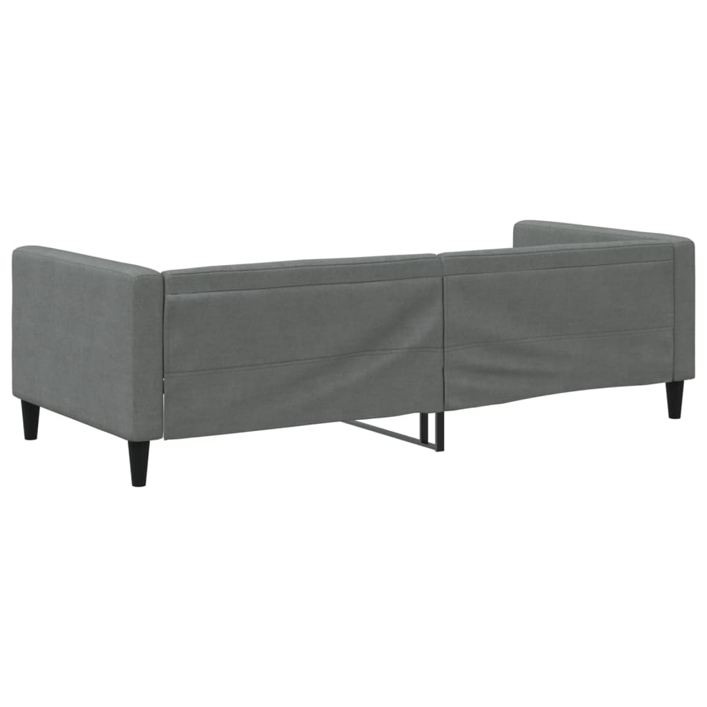 Lit de repos sans matelas gris foncé 90x200 cm tissu