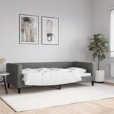 Lit de repos sans matelas gris foncé 90x200 cm tissu