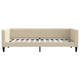 Lit de repos sans matelas crème 90x200 cm tissu