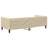 Lit de repos sans matelas crème 90x200 cm tissu