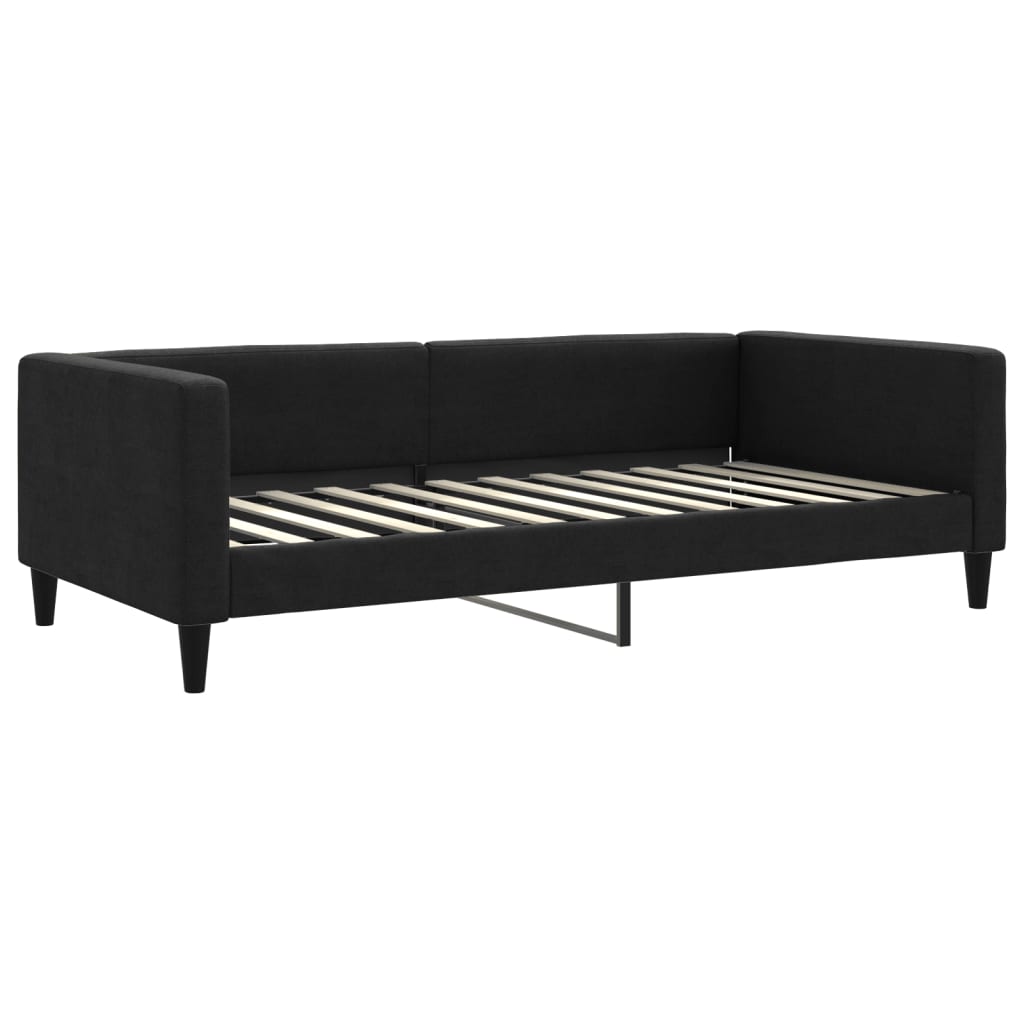 Lit de repos sans matelas noir 100x200 cm tissu