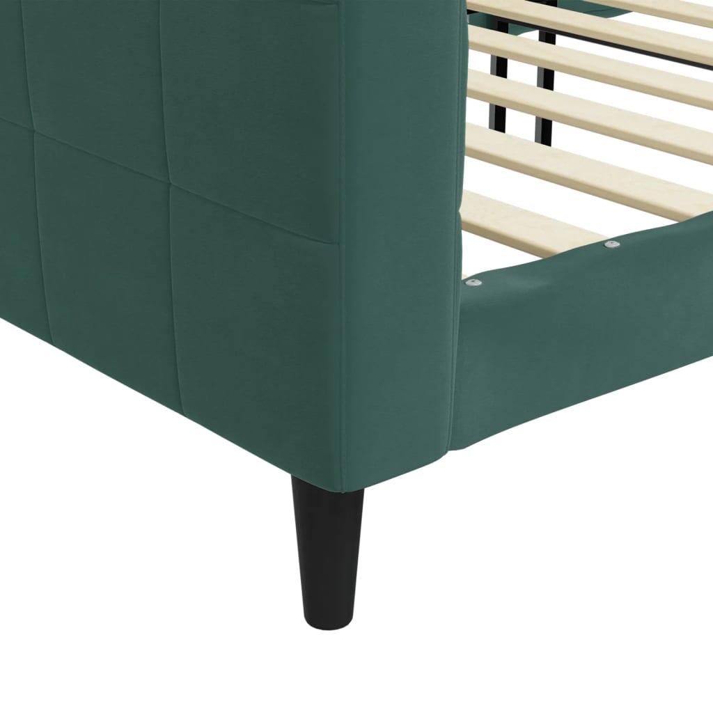 Lit de repos sans matelas vert foncé 80x200 cm velours