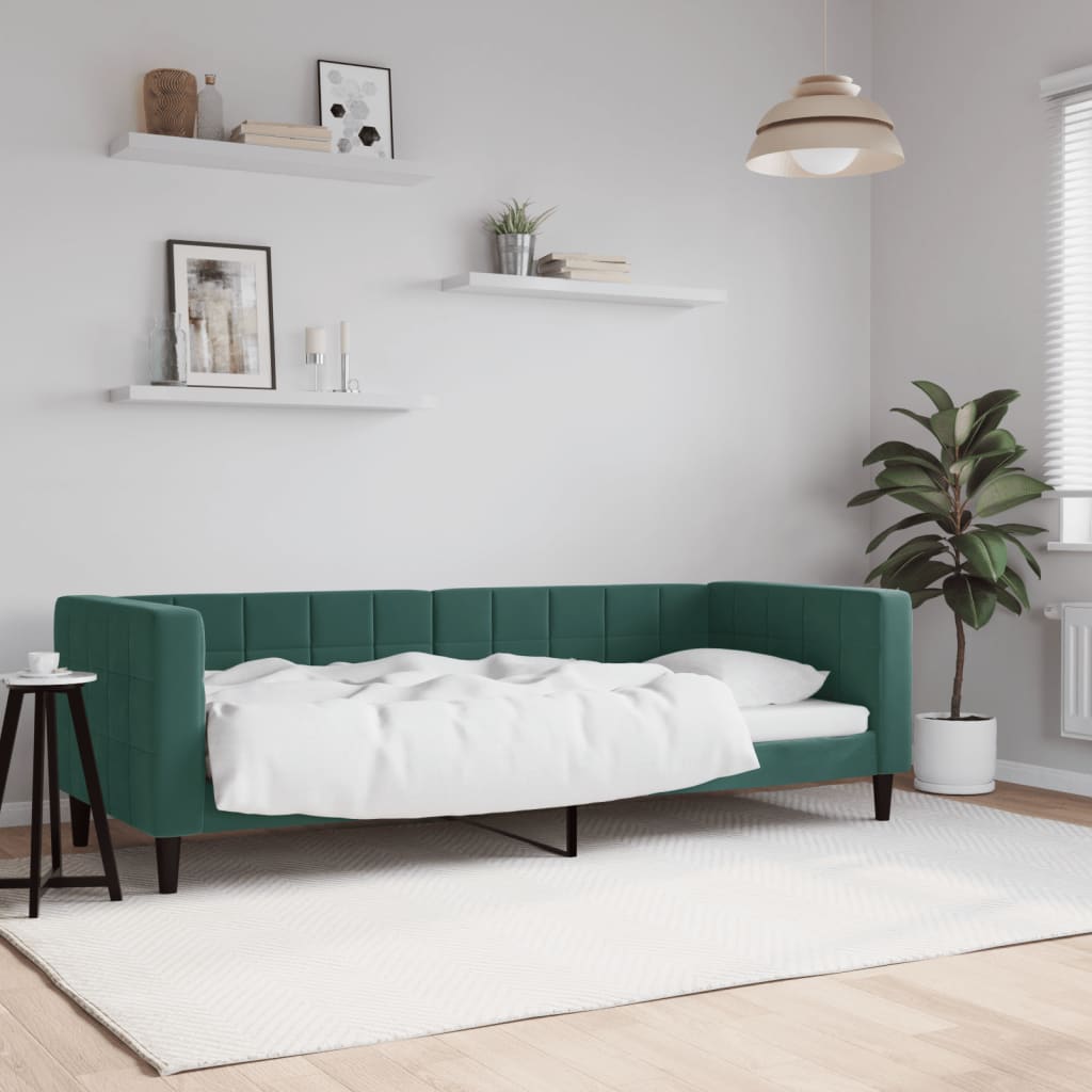 Lit de repos sans matelas vert foncé 80x200 cm velours