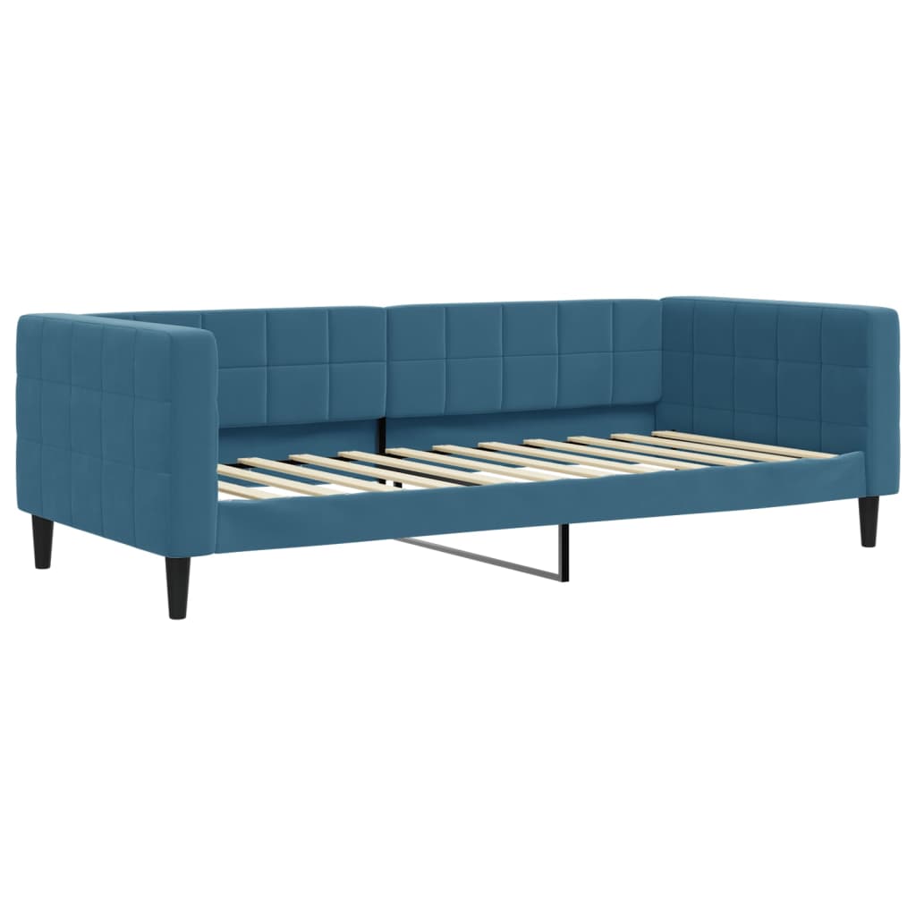 Lit de repos sans matelas bleu 90x200 cm velours