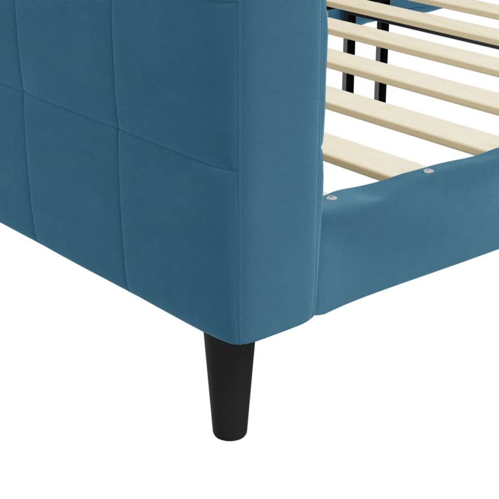 Lit de repos sans matelas bleu 90x200 cm velours