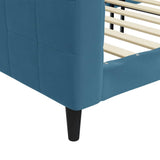 Lit de repos sans matelas bleu 90x200 cm velours