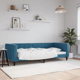 Lit de repos sans matelas bleu 90x200 cm velours