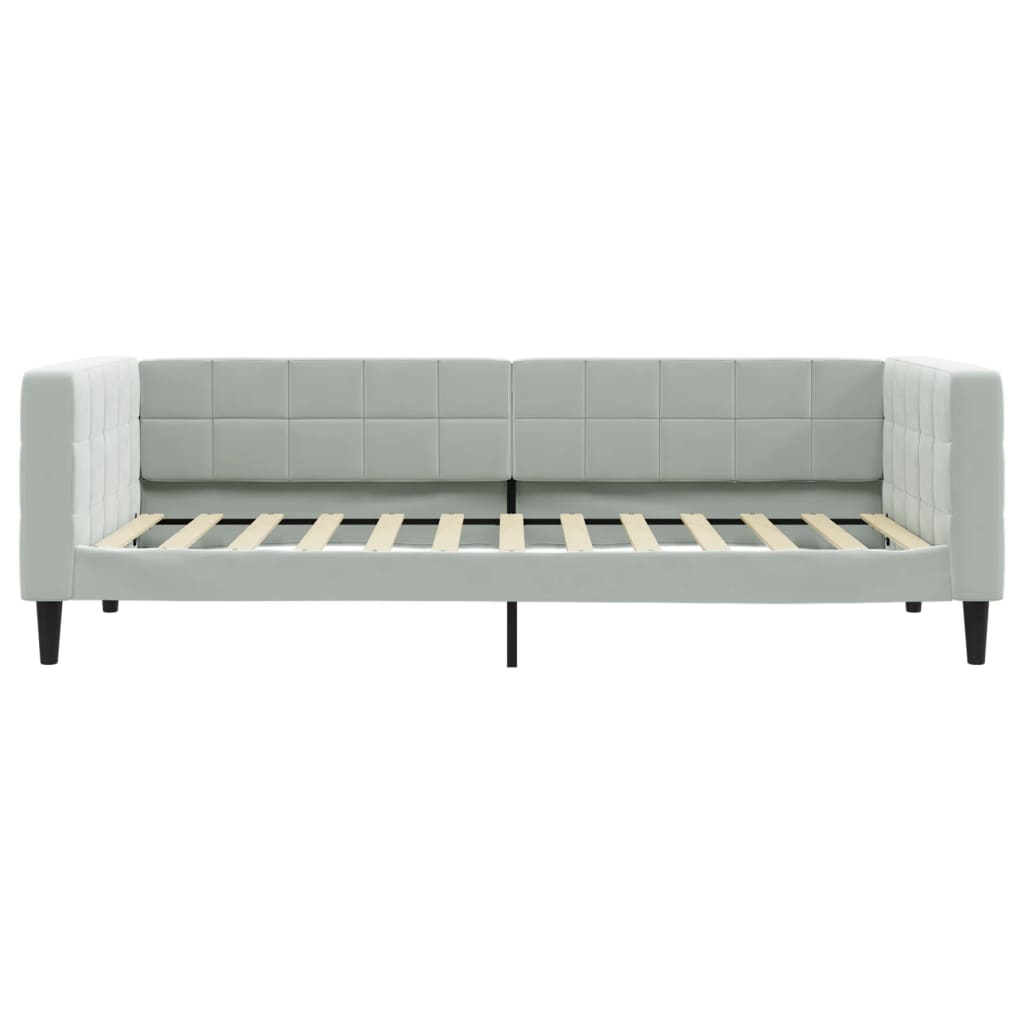 Lit de repos sans matelas gris clair 90x200 cm velours