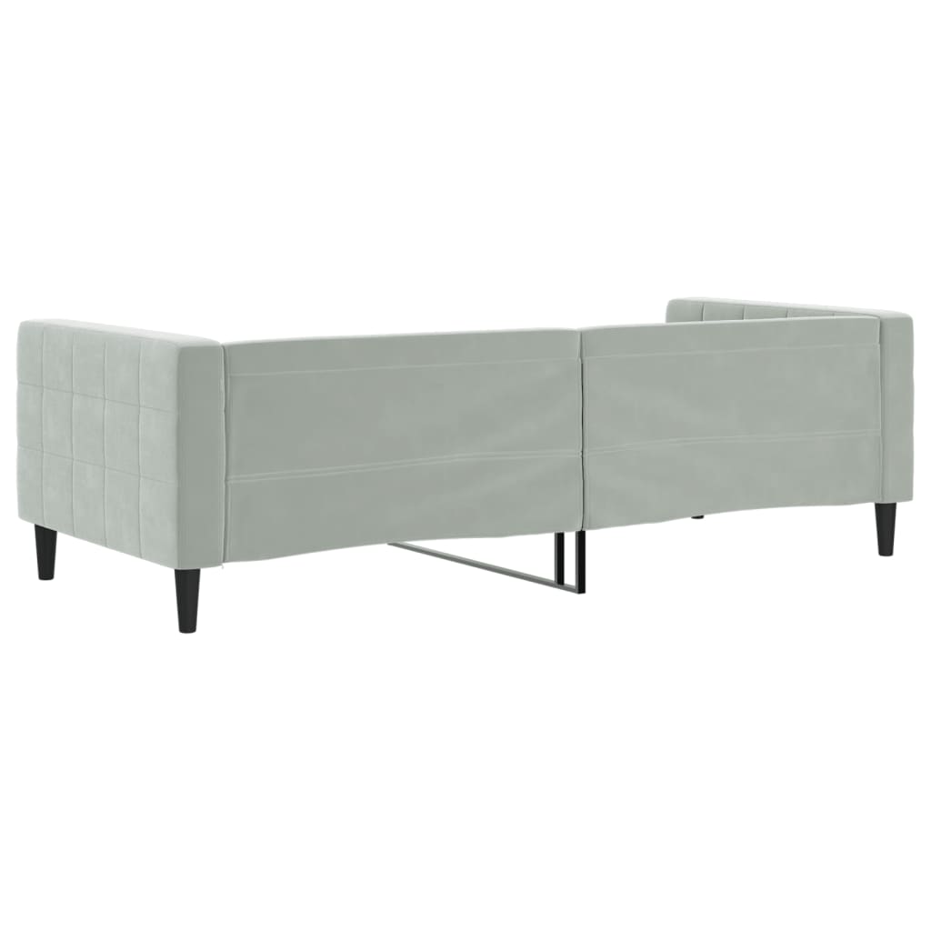 Lit de repos sans matelas gris clair 90x200 cm velours