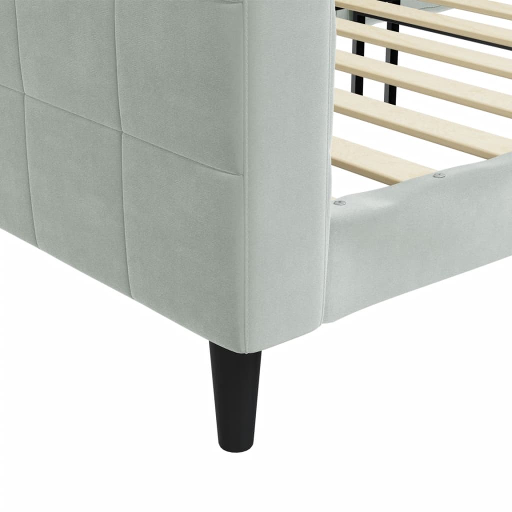 Lit de repos sans matelas gris clair 90x200 cm velours