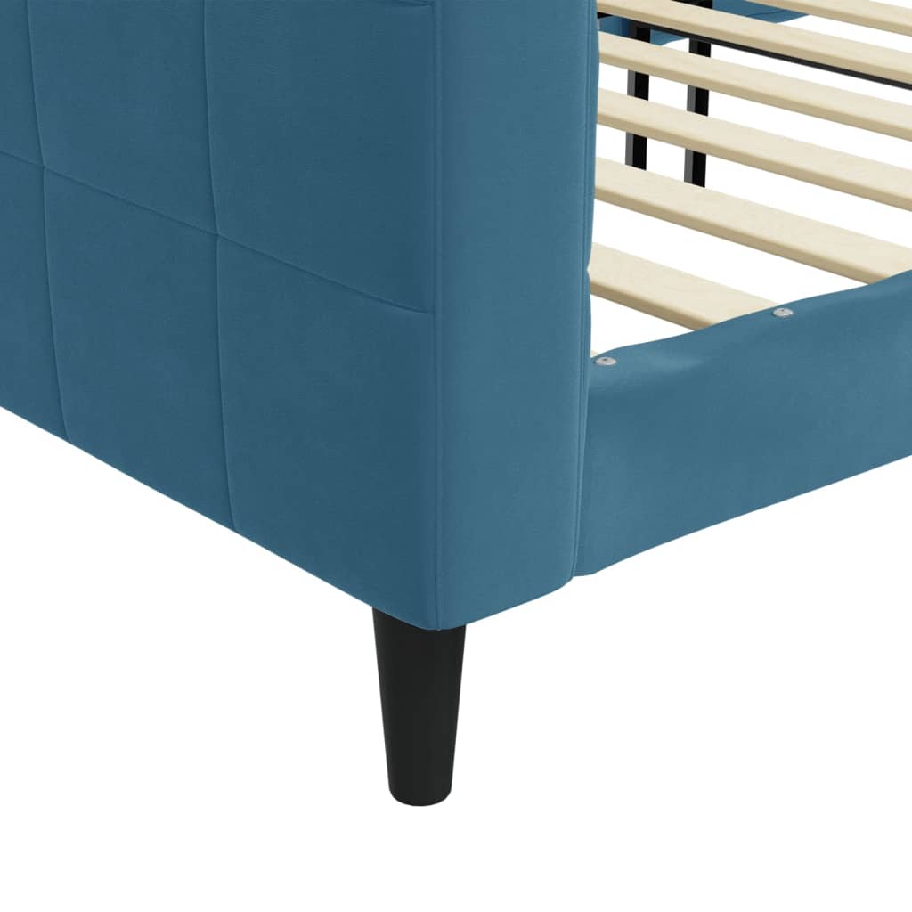 Lit de repos sans matelas bleu 100x200 cm velours