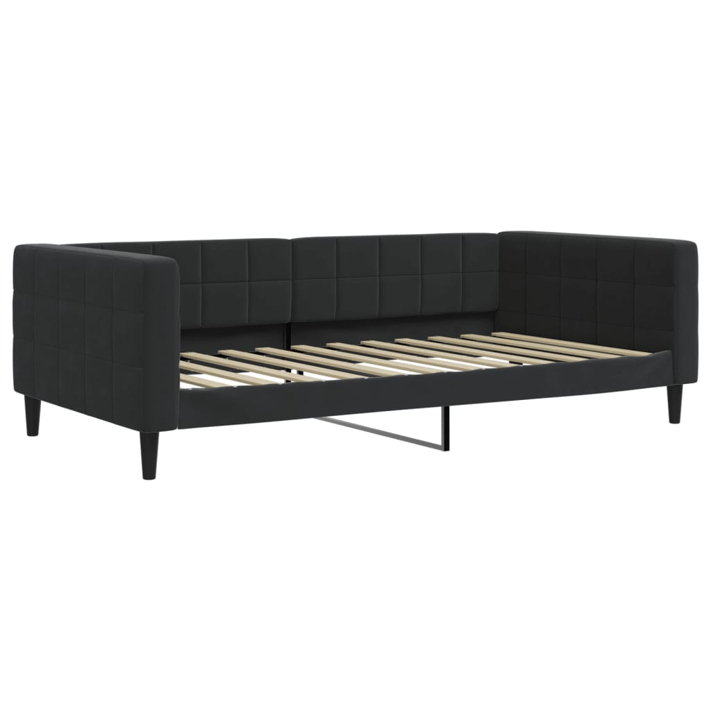 Lit de repos sans matelas noir 100x200 cm velours