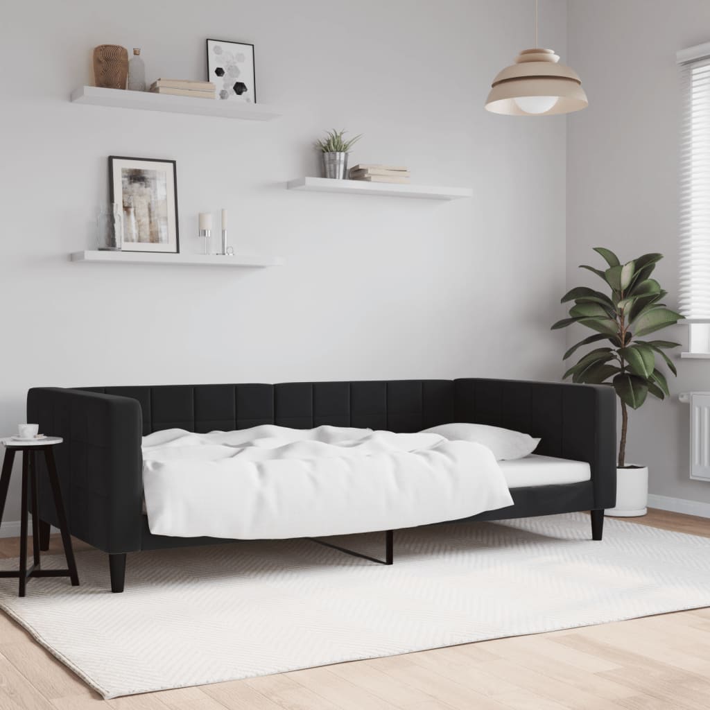 Lit de repos sans matelas noir 100x200 cm velours