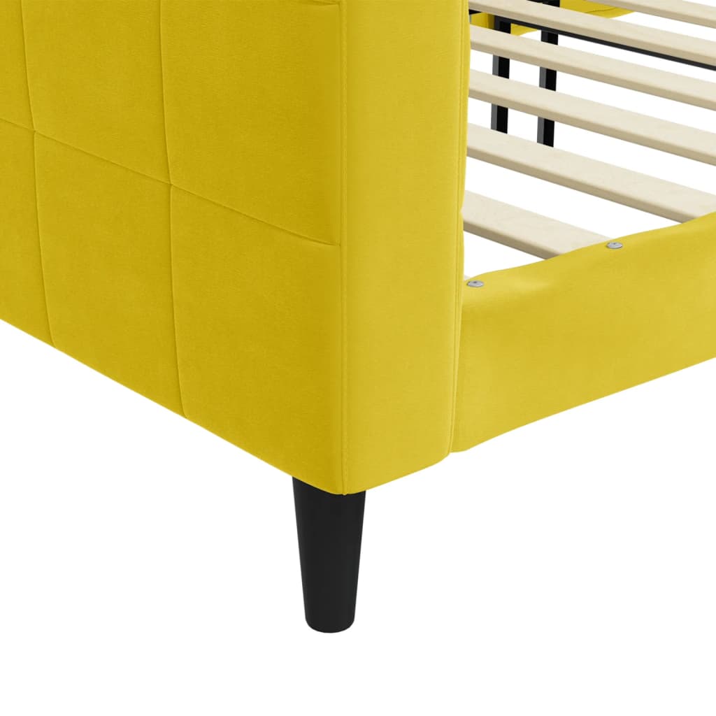 Lit de repos sans matelas jaune 100x200 cm velours