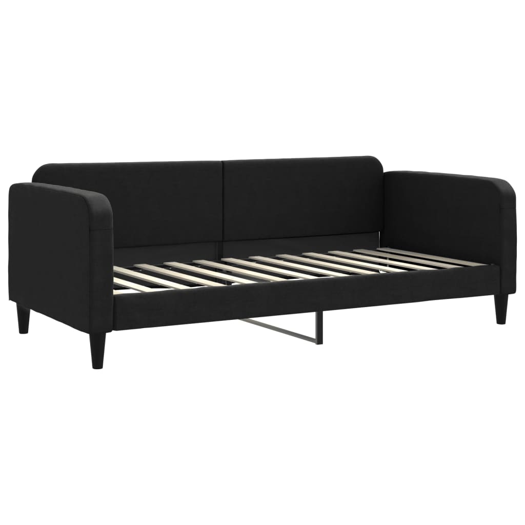 Lit de repos sans matelas noir 90x200 cm tissu