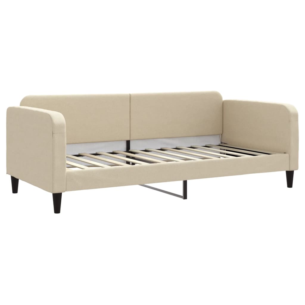 Lit de repos sans matelas crème 90x200 cm tissu