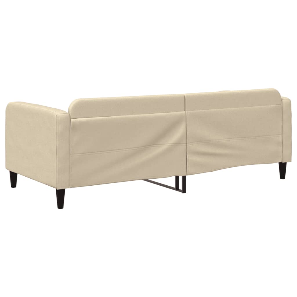 Lit de repos sans matelas crème 90x200 cm tissu