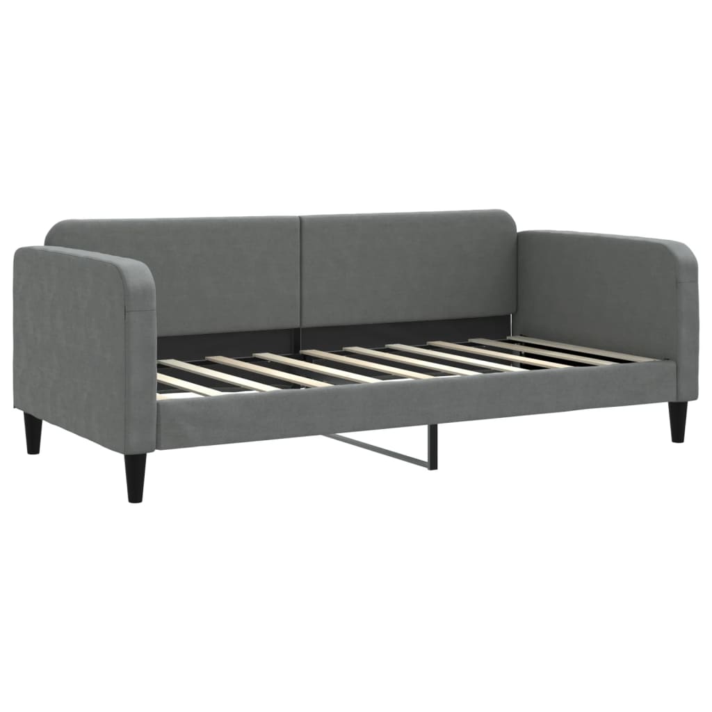 Lit de repos sans matelas gris foncé 90x190 cm tissu