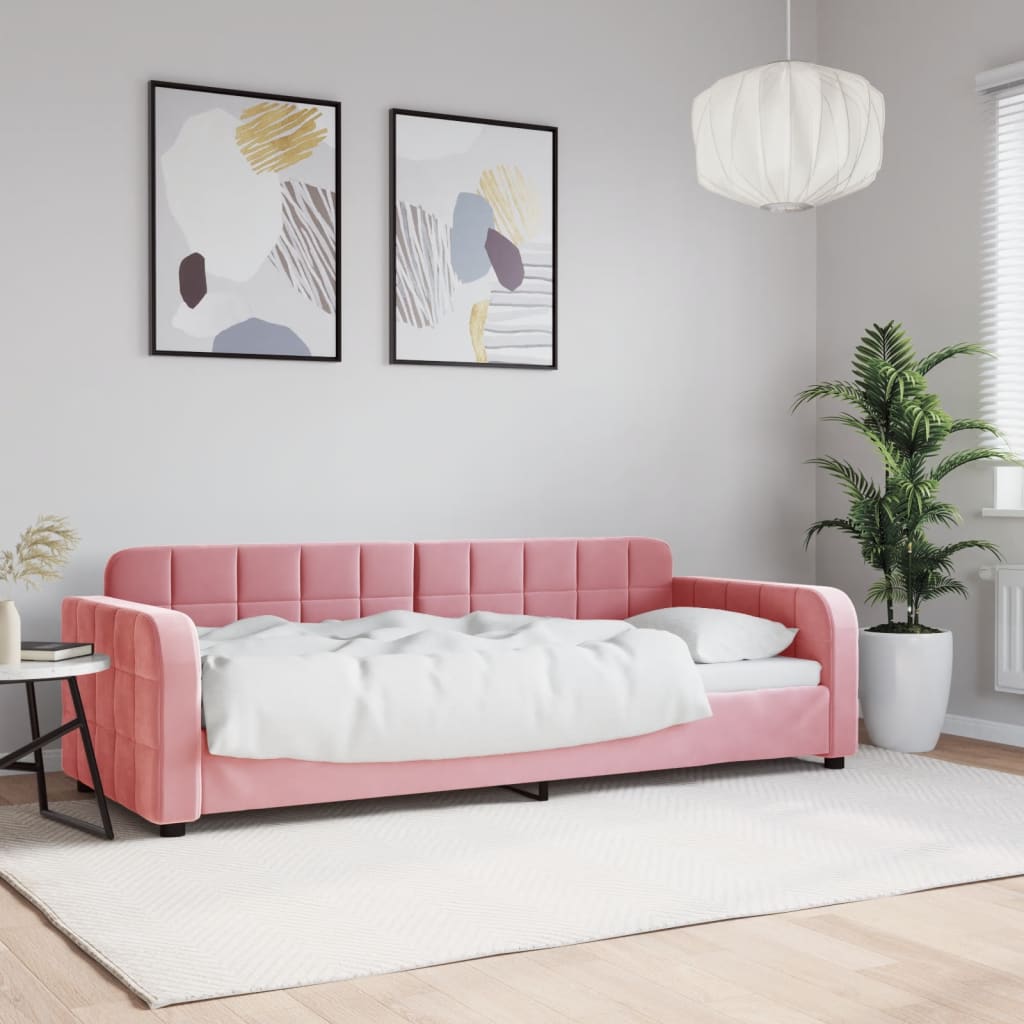 Lit de repos sans matelas rose 80x200 cm velours